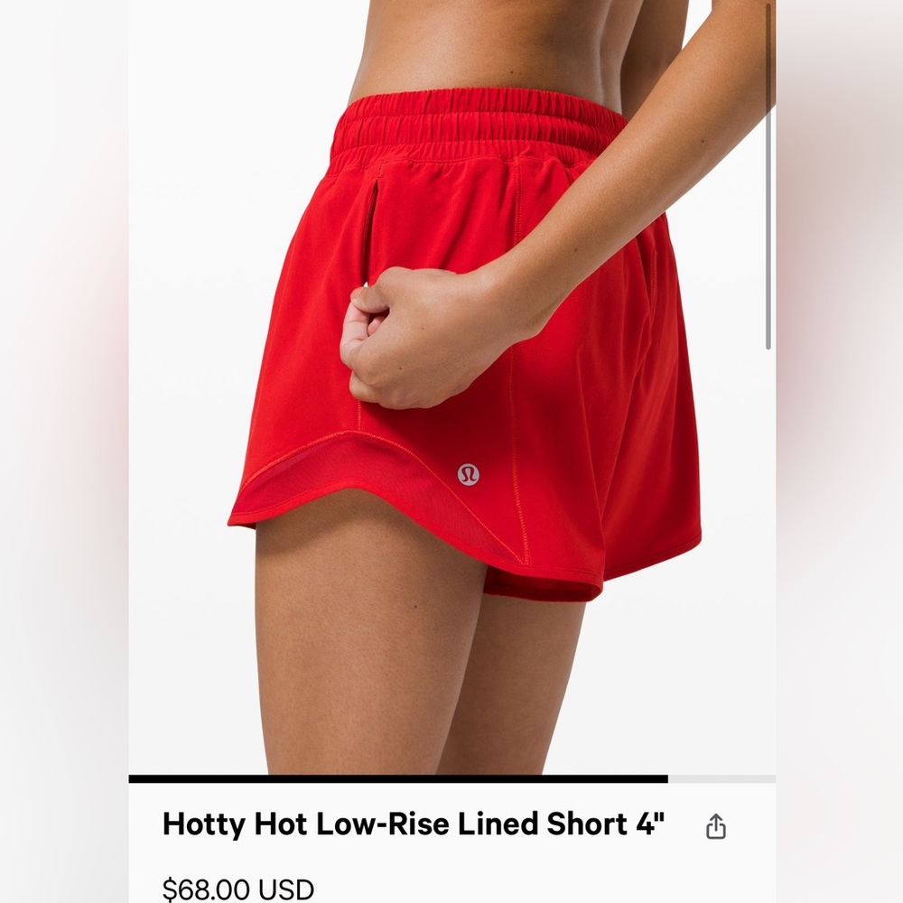 Lululemon red lines running shorts